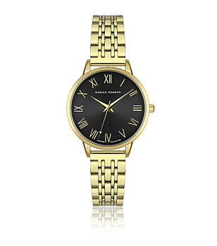 Дамски часовник в златисто и черно снимка