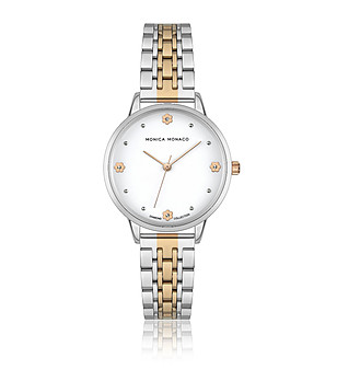 Дамски часовник в сребристо и розовозлатисто снимка