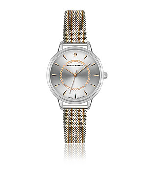 Дамски часовник в сребристо и розовозлатисто снимка