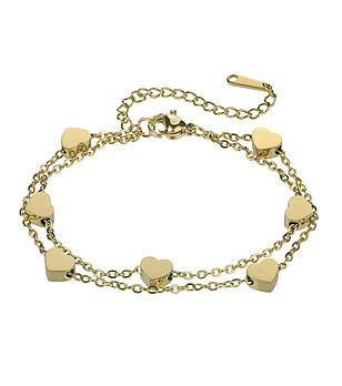 Позлатена дамска гривна със сърца Lotty снимка