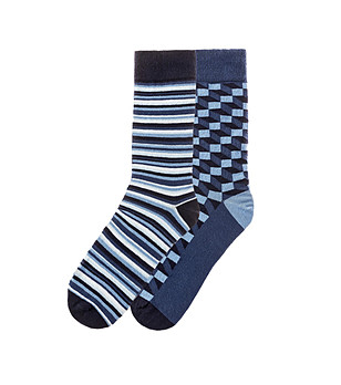 Комплект от 2 чифта памучни мъжки чорапи с фигурален принт снимка