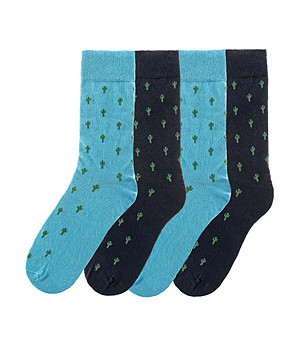 Комплект от 4 чифта памучни мъжки чорапи с фигурален принт снимка