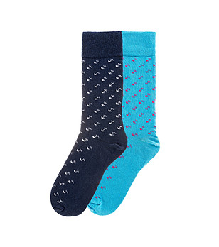 Комплект от 2 чифта памучни мъжки чорапи с принт снимка