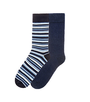 Комплект от 2 чифта памучни мъжки чорапи с фигурален принт снимка