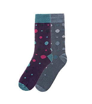 Комплект от 2 чифта памучни мъжки чорапи с фигурален принт снимка