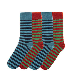 Комплект от 4 чифта памучни мъжки чорапи с принт снимка