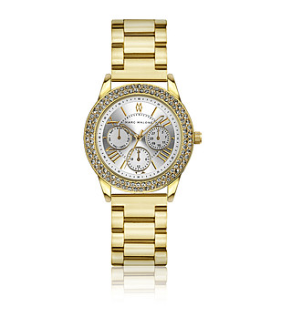 Дамски златист часовник с кристали снимка