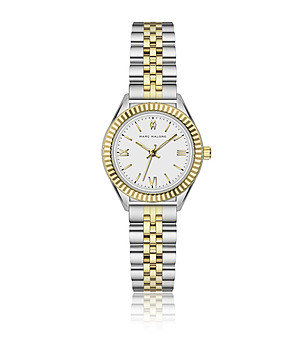 Дамски часовник в сребристо и златисто  снимка