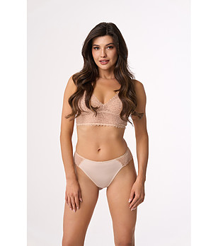 Бежови памучни бикини от дантела Lorain снимка