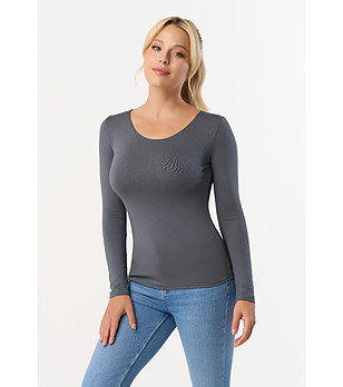 Дамска блуза в сив нюанс с дълъг ръкав Manati снимка