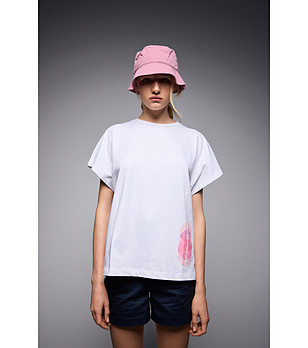 Памучна дамска бяла тениска Unity снимка