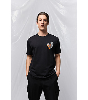 Черна памучна мъжка тениска Bernold снимка