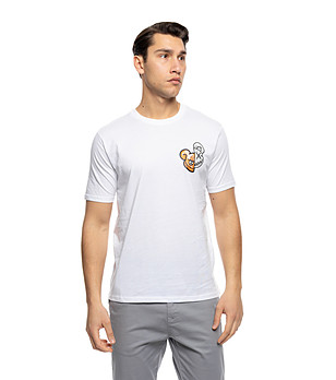 Памучна бяла мъжка тениска Hamlett снимка