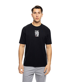 Мъжка памучна тениска Carol с голяма щампа на гърба снимка