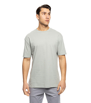 Мъжка памучна тениска в светла резеда снимка