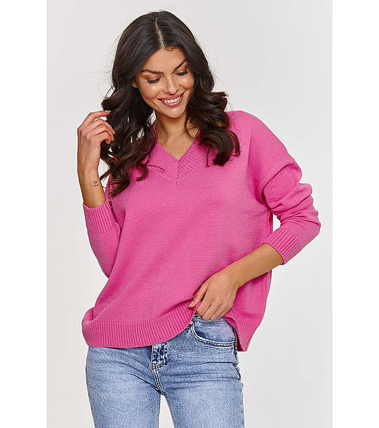 Розов дамски пуловер  снимка