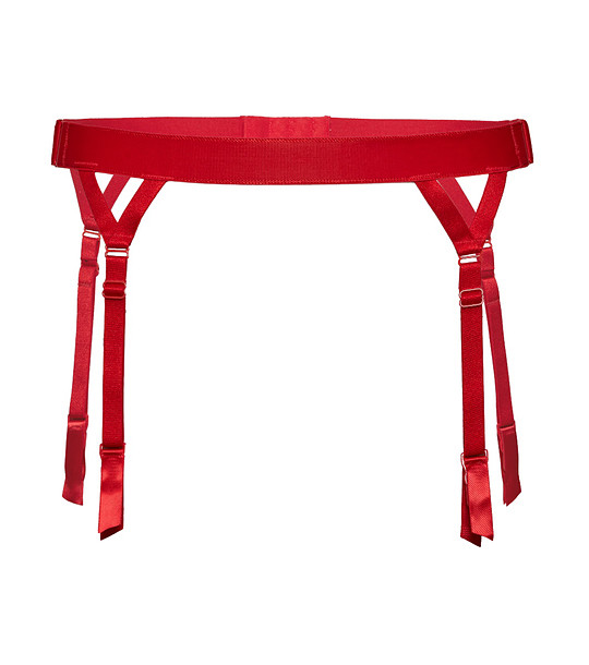 Колан с жартиери в червено Cyria снимка