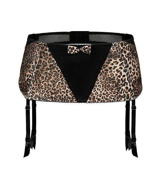 Колан с жартиери с леопардов принт Zoje снимка