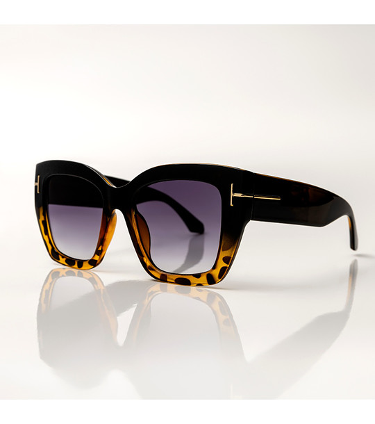 Дамски слънчеви очила с черно с леопард Stella снимка