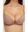 Кафяв сутиен на райе с повдигащ ефект Inna-4 снимка