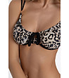 Горнище на бански в черно и бежово с леопардов принт Luxury Leo-1 снимка