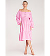 Светлорозова оversize миди рокля Larisa-2 снимка