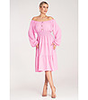 Светлорозова оversize миди рокля Larisa-4 снимка