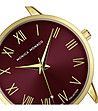 Дамски часовник в златисто и бордо-2 снимка