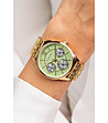 Дамски златист часовник с циферблат в светлозелено-1 снимка