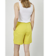 Жълти ленени къси панталонки-3 снимка