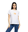 Памучна бяла дамска тениска Enjoy-1 снимка