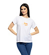 Памучна бяла дамска тениска Enjoy-4 снимка