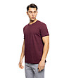 Памучна мъжка тениска в бордо Kristopher-3 снимка