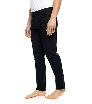 Черен мъжки памучен панталон Ben снимка