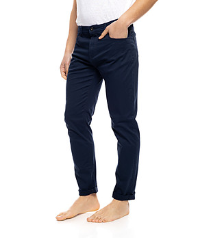 Тъмносин мъжки памучен панталон Ben снимка