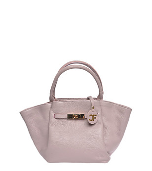 Дамска кожена чанта в бледолилаво Rita снимка