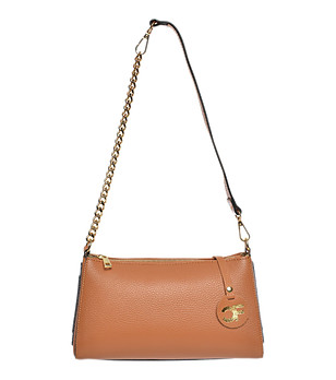 Дамска чанта с ефектна форма в цвят коняк Ramona снимка