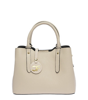 Кожена дамска бежова чанта Zaria снимка