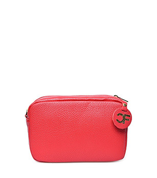 Малка червена дамска чанта от естествена кожа Makena снимка