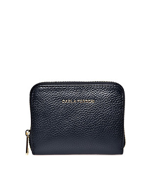 Черно дамско портмоне от естествена кожа Alenia снимка