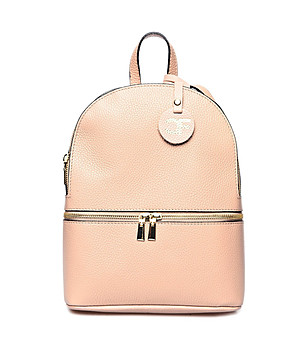 Дамска раница от естествена кожа Elsie в цвят пудра снимка