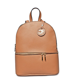 Дамска раница от естествена кожа в цвят камел Elsie снимка