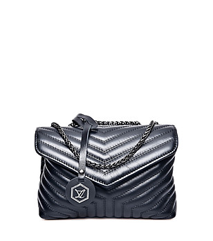 Малка дамска кожена чанта в черен цвят Telmia снимка