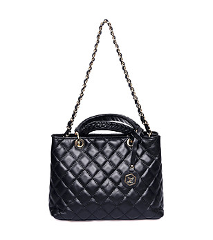 Черна дамска кожена чанта Salvena снимка