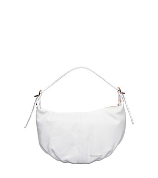 Кожена дамска чанта в бяло Ineta снимка