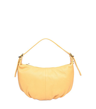 Кожена дамска чанта в жълто Ineta снимка