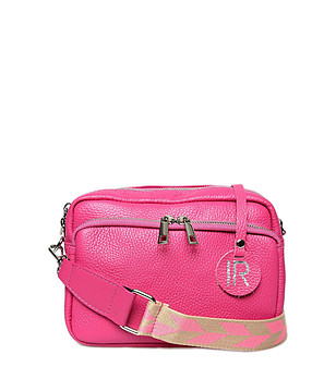 Светлобежова дамска чанта от естествена кожа Saruni снимка