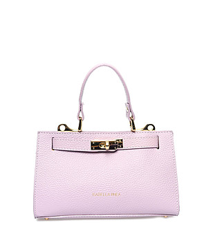 Дамска светлолилава чанта от естествена кожа Zia снимка