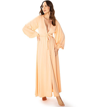 Дълъг халат в цвят кайсия Mireille снимка