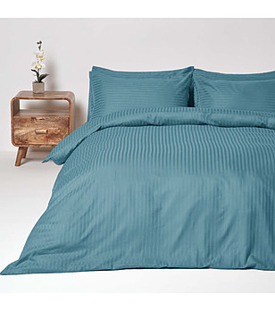 Спален комплект Роял сатен 4 части в тюркоаз 220x240 см снимка